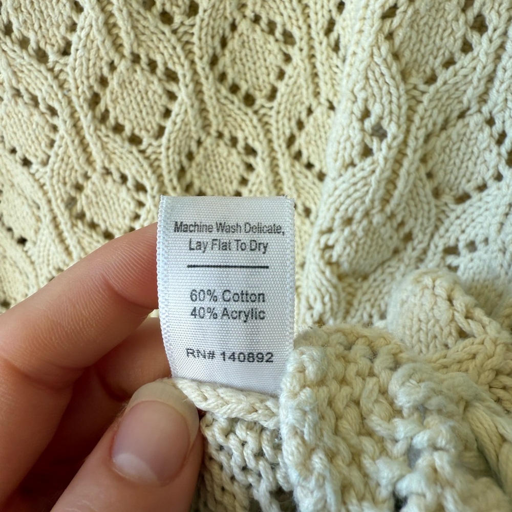 MARINE LAYER Manzanita Crochet Fringe Sweater Size M - Picture 7 of 8